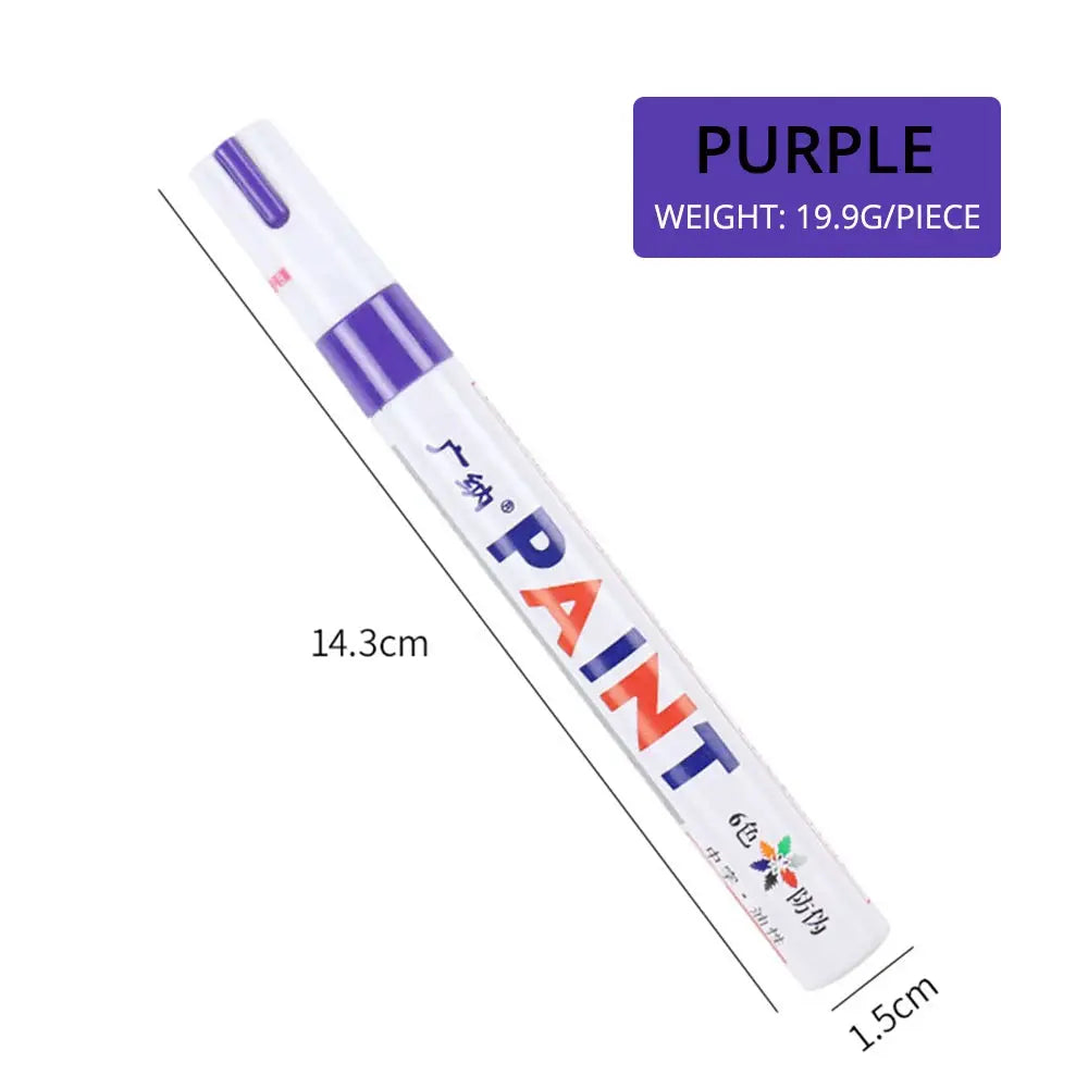 One Piece White Waterproof Tire Mark Pen For Auto Rubber Metal Permanent Paint Marker Graffiti Touch Up