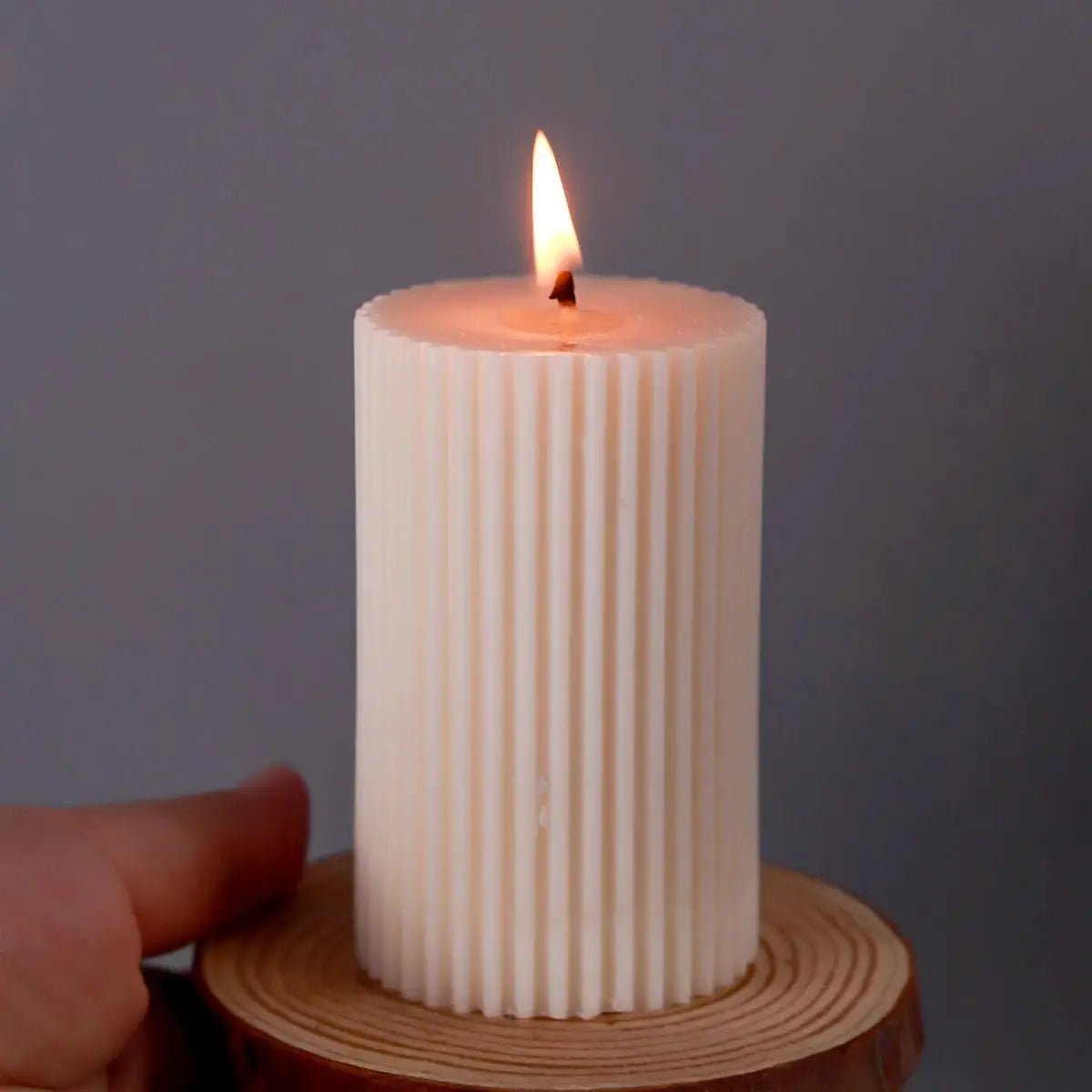 Silicone Candle Mold Striped Roman Cylindrical Columnar Design For Diy Candle Making Handmade - Simples Market