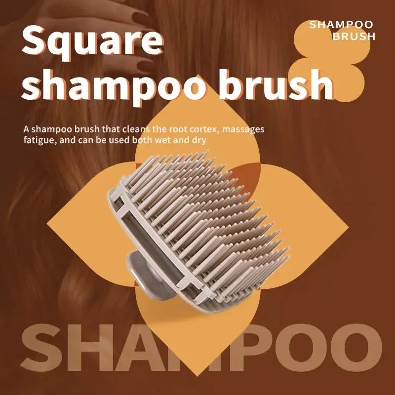 Silicone shampoo brush head, gray scalp massage tool for hair washing