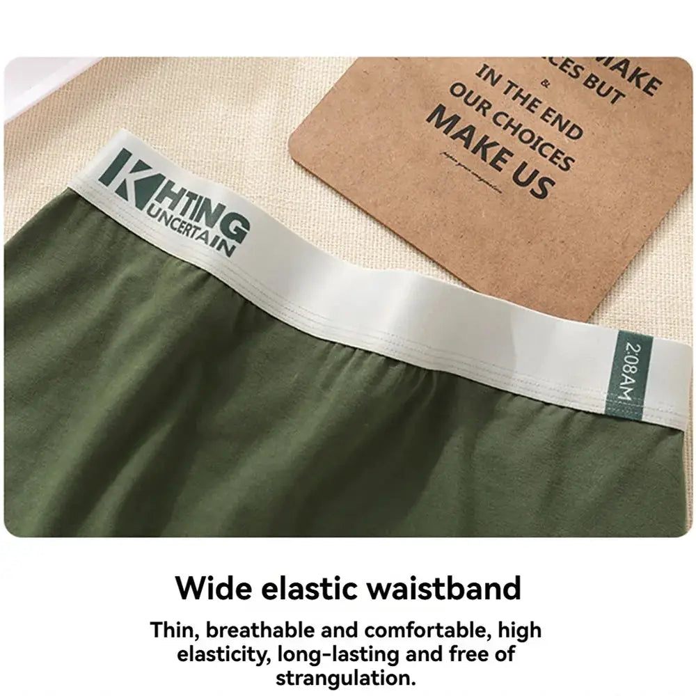Women's cotton panties in olive green with a wide white elastic waistband