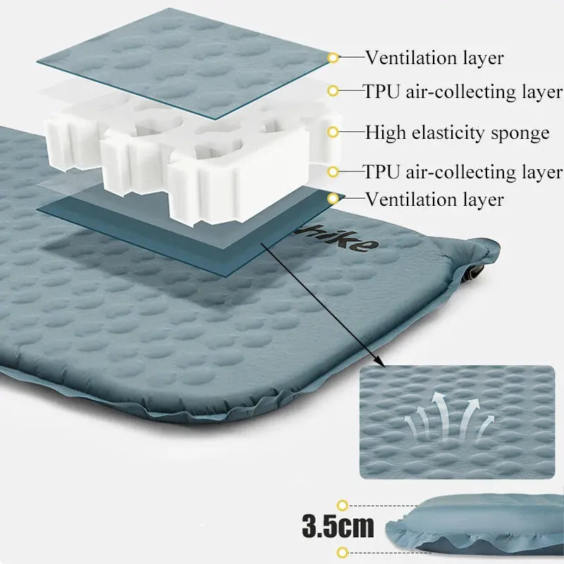 Naturehike 2024 Ultralight Folding SelfInflating Air Mattress For Camping Quick Setup Portable Inflatable Bed