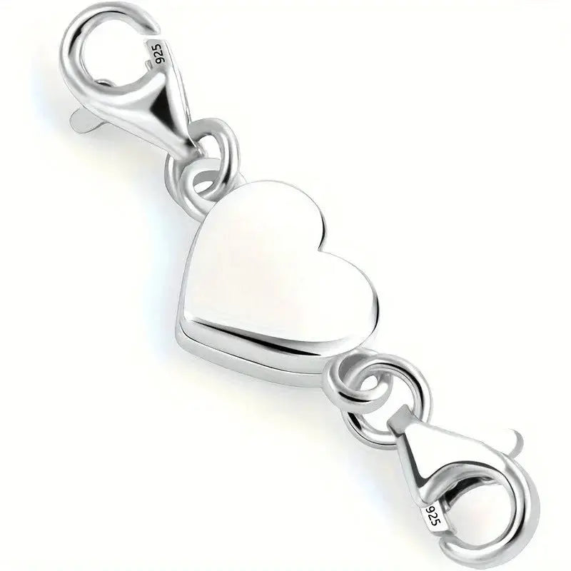 Heart Magnetic Jewelry Connector Clasp For Necklaces Magnetic Closure For Double Chain Designs