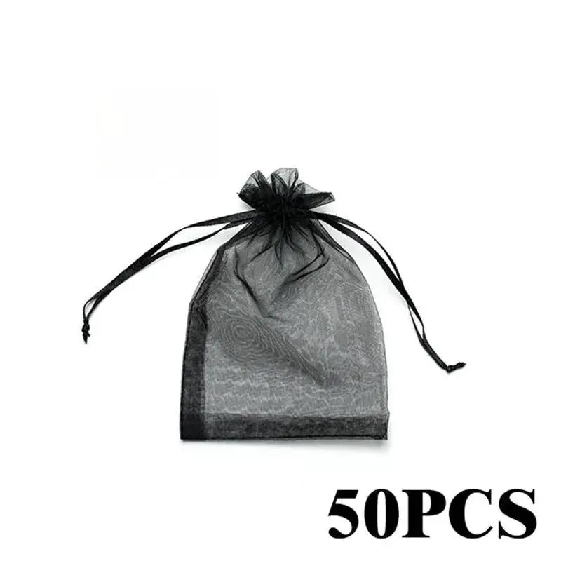 Multicolor Organza Jewelry Packaging Bags 50 Pcs Lot 7x9cm 11x16cm 15x20cm Drawstring Pouches Wedding Gifts Wholesale