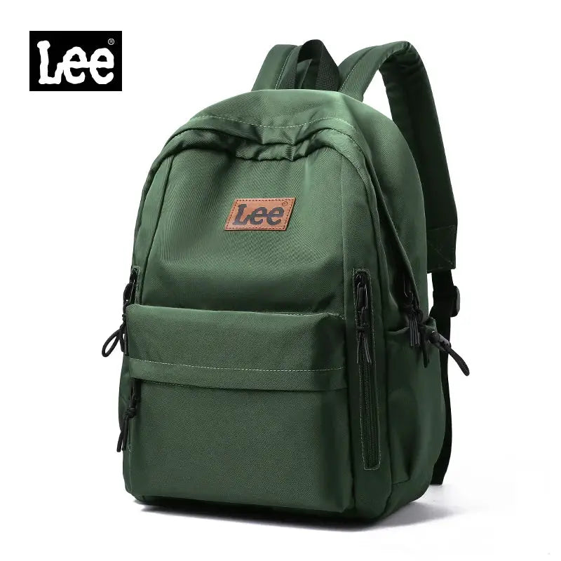 LEE lightweight 16-inch laptop backpack in green Oxford fabric with front zip pocket