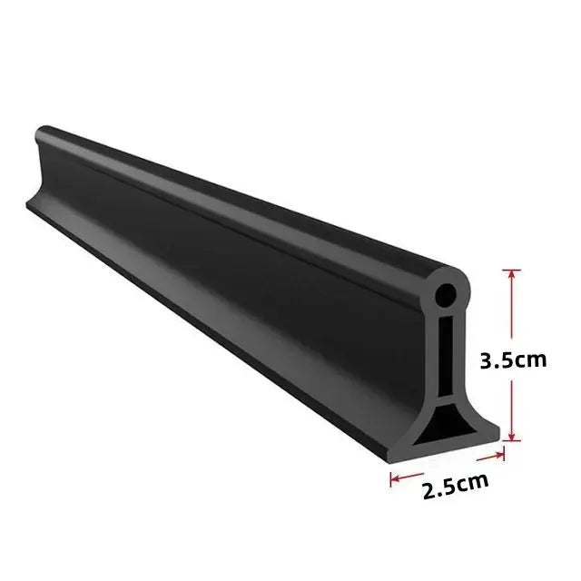 Bathroom silicone bendable water barrier strip in black for shower and kitchen, Simples Market, 3.5cm tall, 2.5cm base