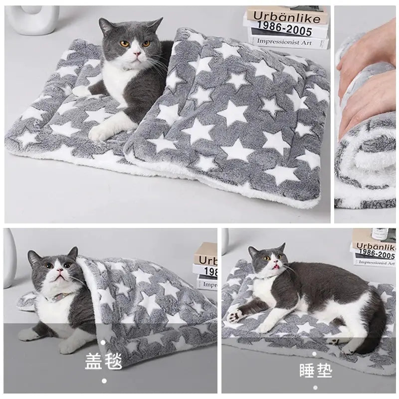 Flannel Pet Sleeping Mat Dog Bed Cat Bed Cushion For Small To Large Dogs Winter Warmth And Comfort