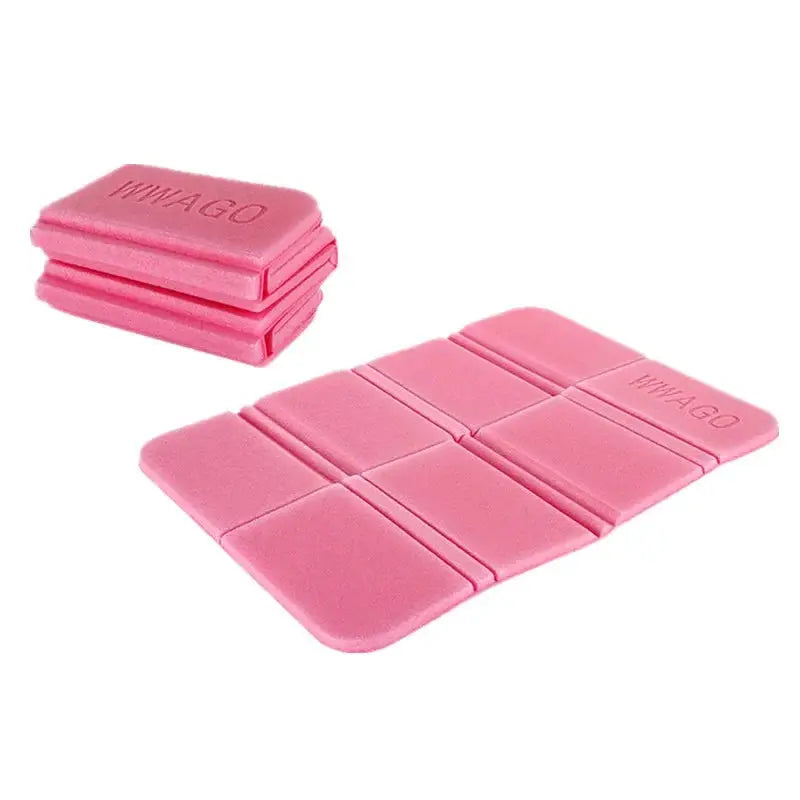Foldable XPE foam outdoor mat, pink moistureproof picnic and camping seat cushion, 2-pack