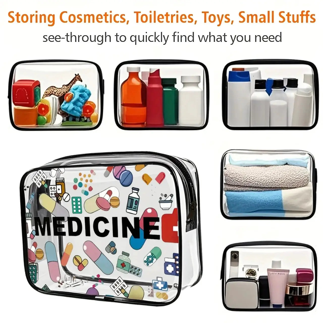 TravelMate Large Capacity Cosmetic Bag Waterproof PVC Organizer For Daily Use And Travel