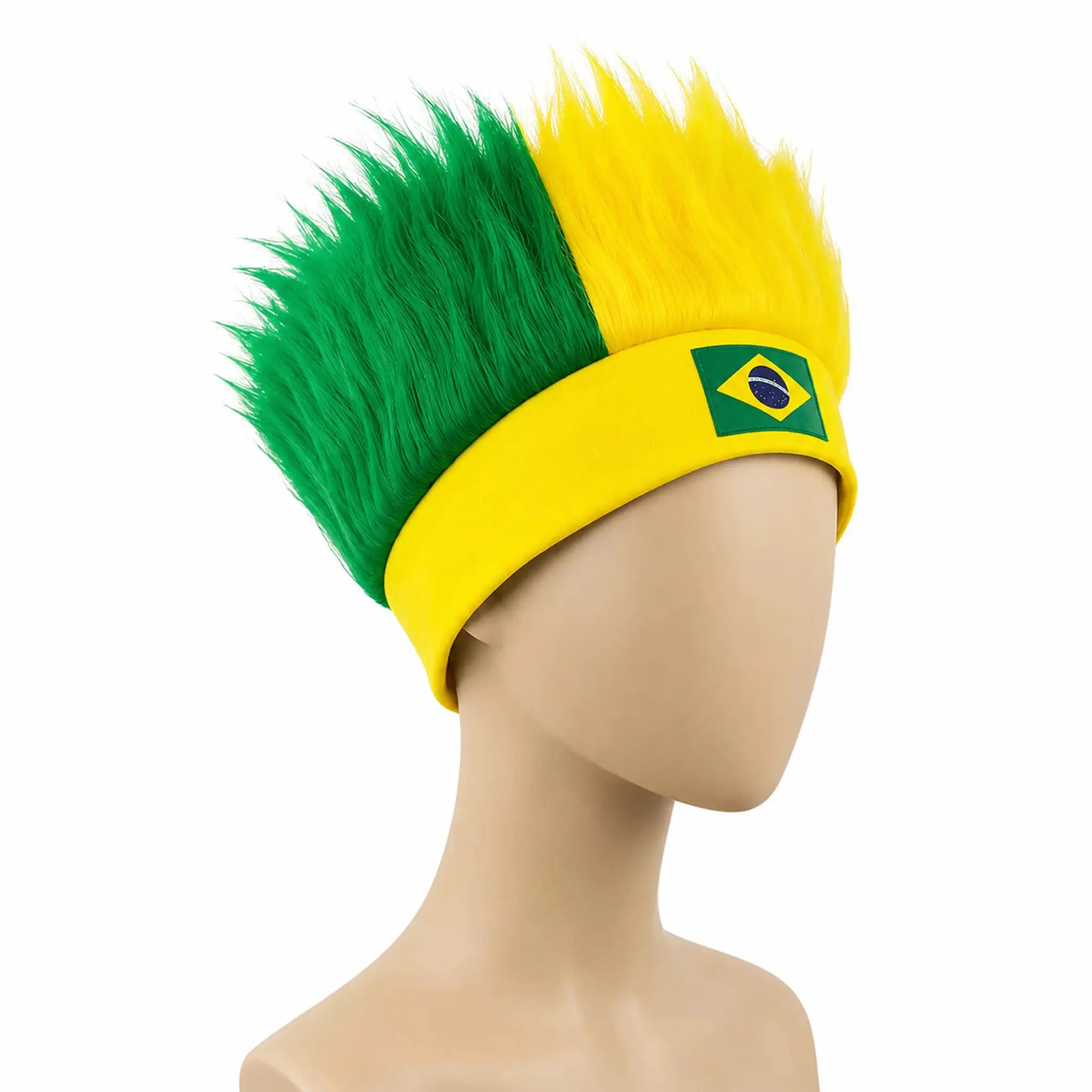 World Cup Wig With Logo In National Flag Colors For Brazil Argentina