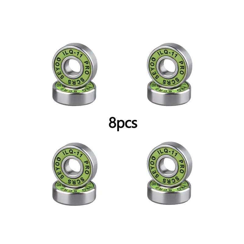 8 Piece ILQ 11 High Speed Bearings For Skateboard Longboard Inline Roller Skates And Ice Skates Low Noise For Children