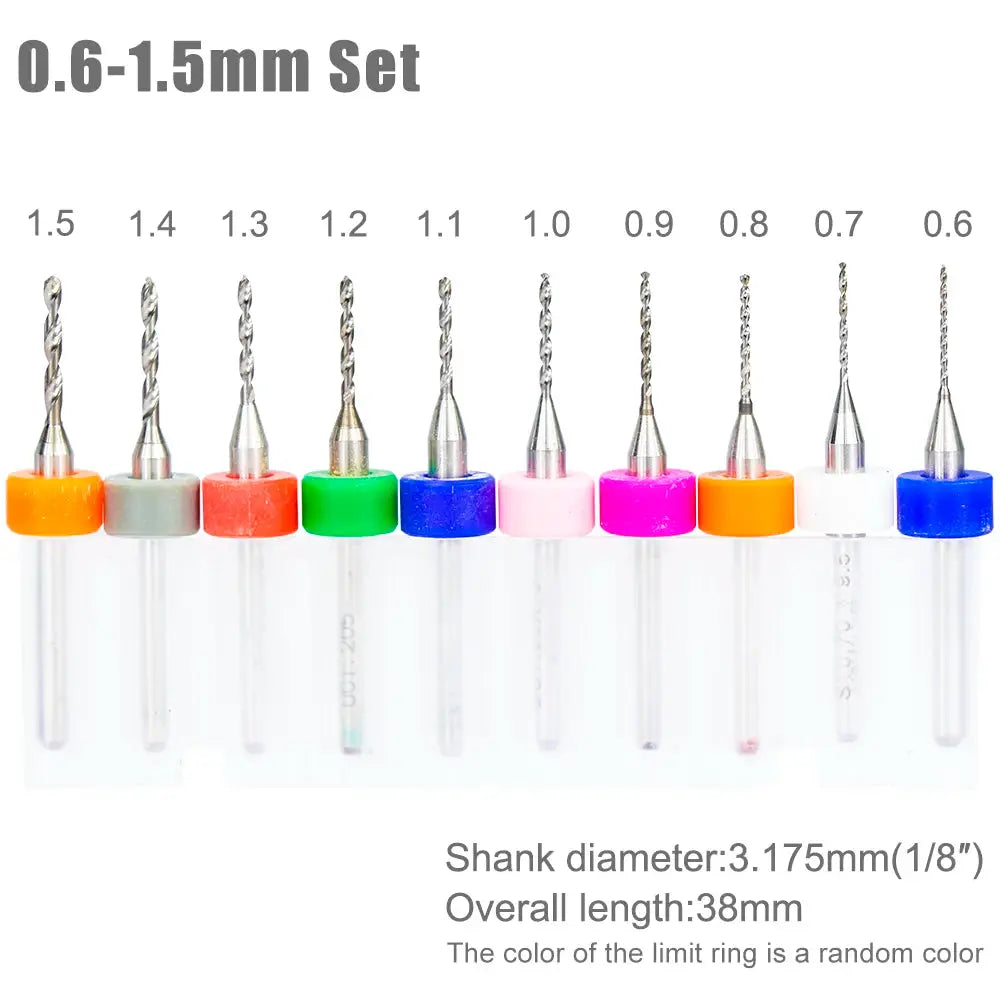 XCAN 0.1mm–2.0mm Carbide PCB Drill Bit Set for Printed Circuit Boards Mini CNC Drilling