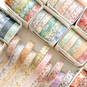 Washi tape set: 5 boxed floral rolls by Simples Market in pastel colors