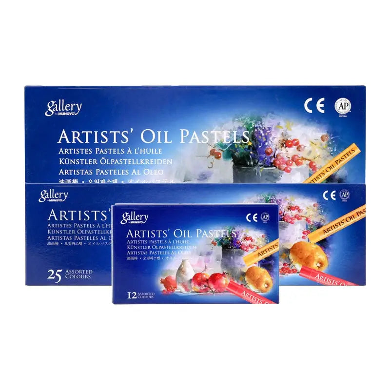 MUNGYO Artists' Oil Pastels set of three boxes (25-color large, 25-color medium, 12-color small) Simples Market