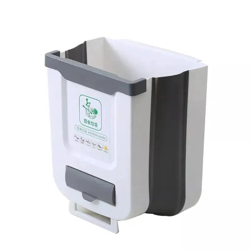 Folding Trash Can Kitchen Wall Mounted And Cabinet Door Mounted Space Saving Trash Bin For Kitchen And Vehicle