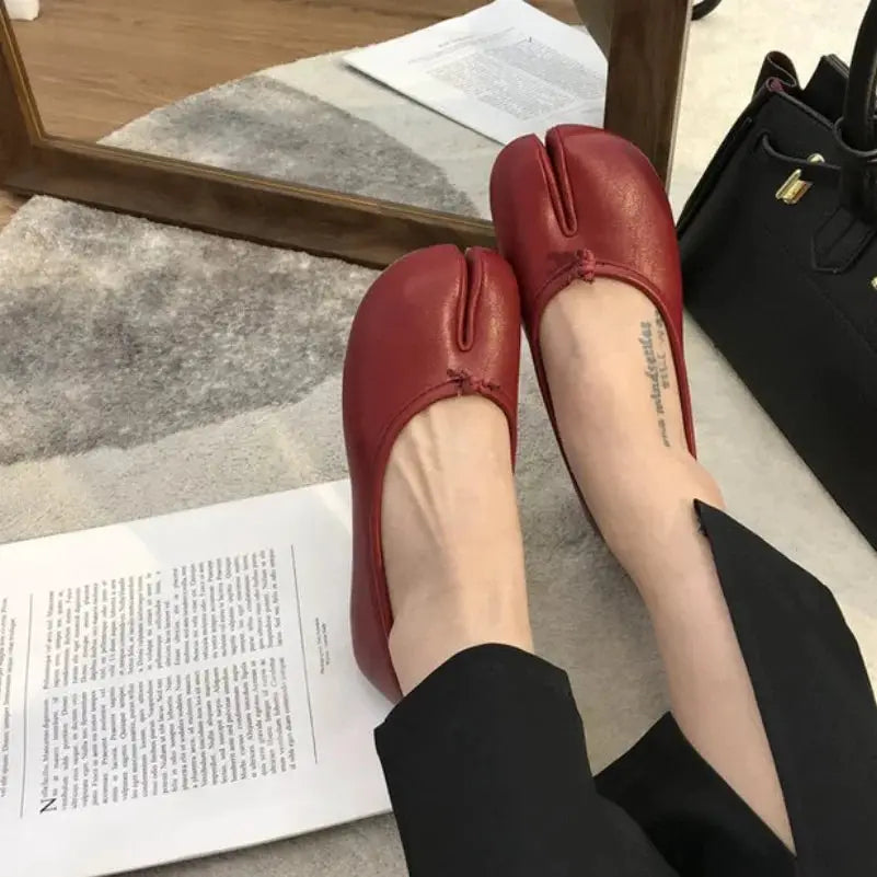 NovaStride Bowknot Flat Tabi Ninja Shoes Women Breathable Split Toe Summer Slip On Comfort