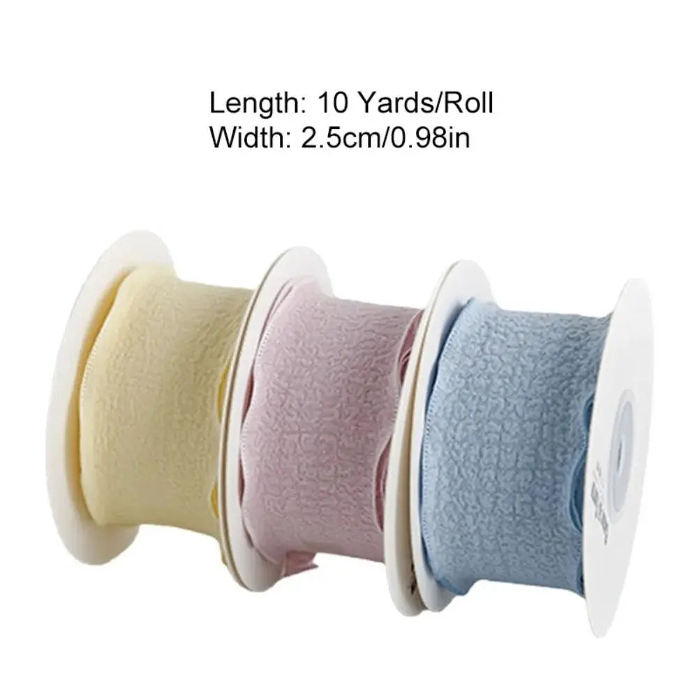 10 Yards Fishtail Chiffon Ribbon With Wave Edge Pleated Embossed Floral Pattern for Gift Wrapping Bouquets DIY Decor