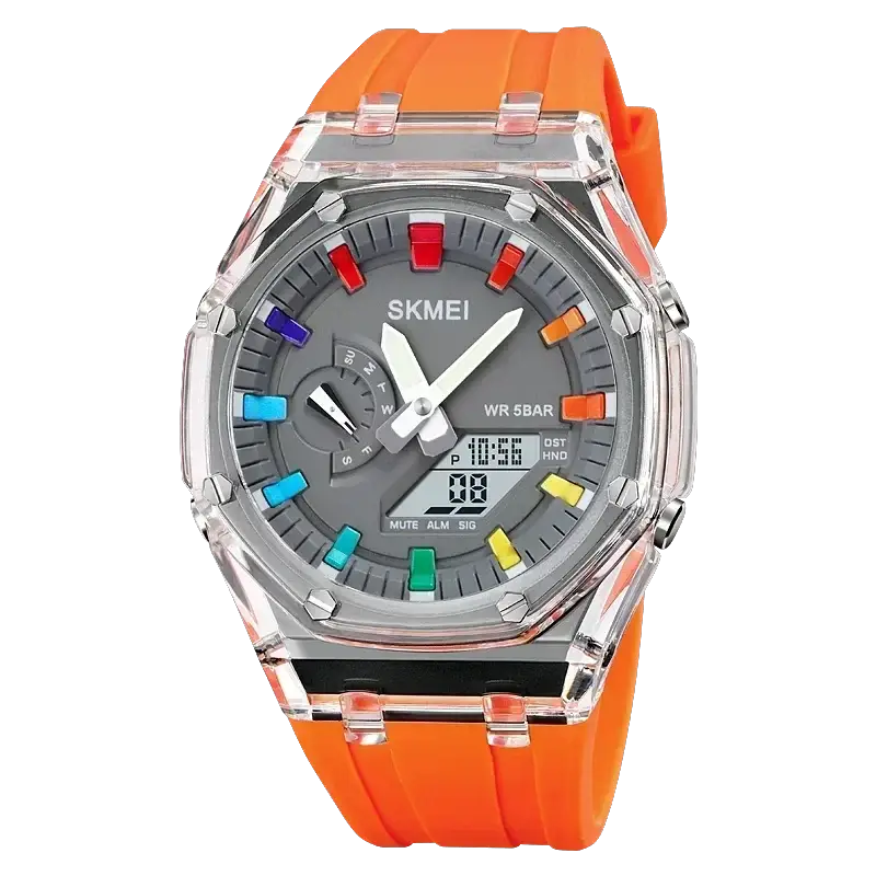 SKMEI 2100 Digital Sports Watch Waterproof Countdown Stopwatch LED Light Dual Time Alarms