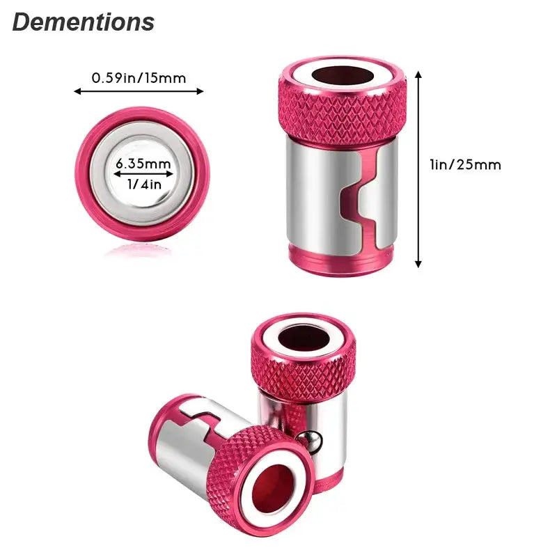 Magnetic Ring Screwdriver Bit Holder for One Quarter Inch Phillips Bits Universal Alloy Anti Corrosion