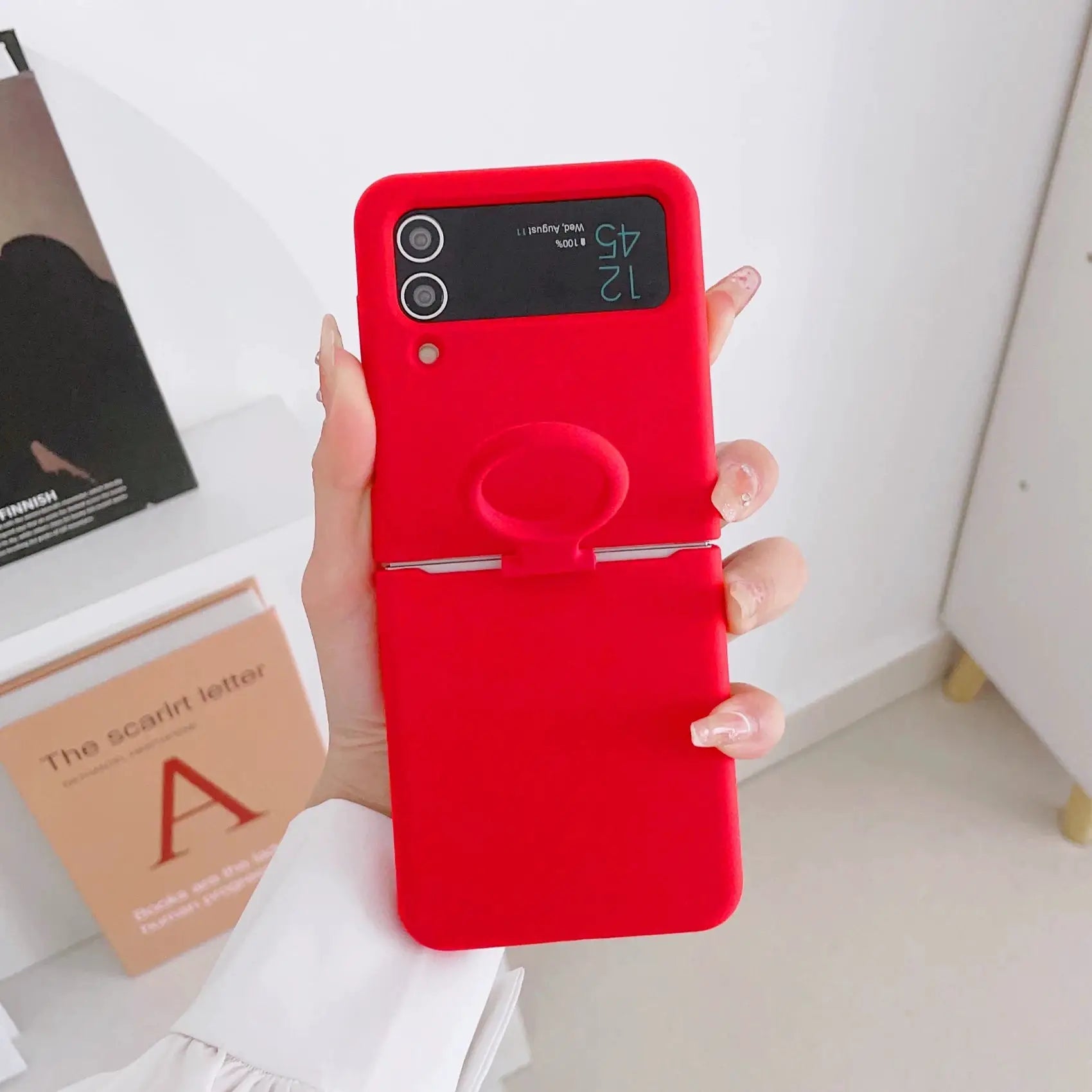Liquid Silicone Ring Holder Case For Samsung Galaxy Z Flip Series Full Coverage And Easy Grip