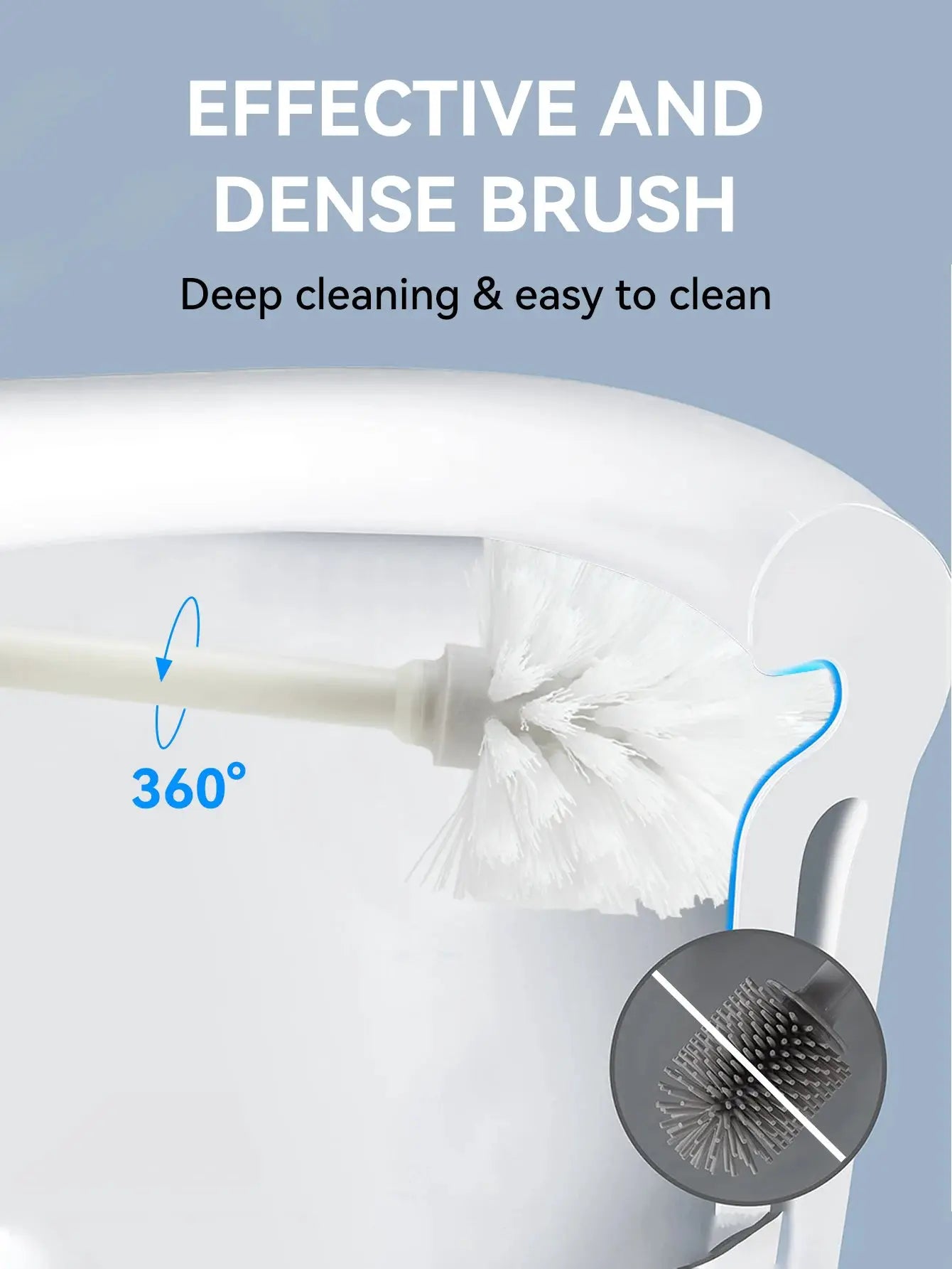 Worthbuy Plastic Toilet Brush With Standing Base Long Handle Hygienic WC Cleaning Tool For Bathrooms