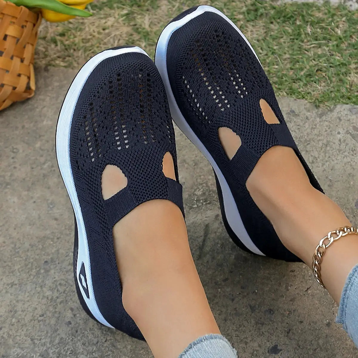 NovaStride Casual Slip On Womens Summer Shoes With Breathable Mesh Upper For All Day Comfort