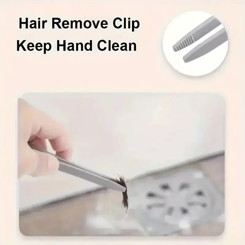 4-in-1 rotating tile cleaning brush by Simples Market with clip scraper for bathroom and kitchen floors
