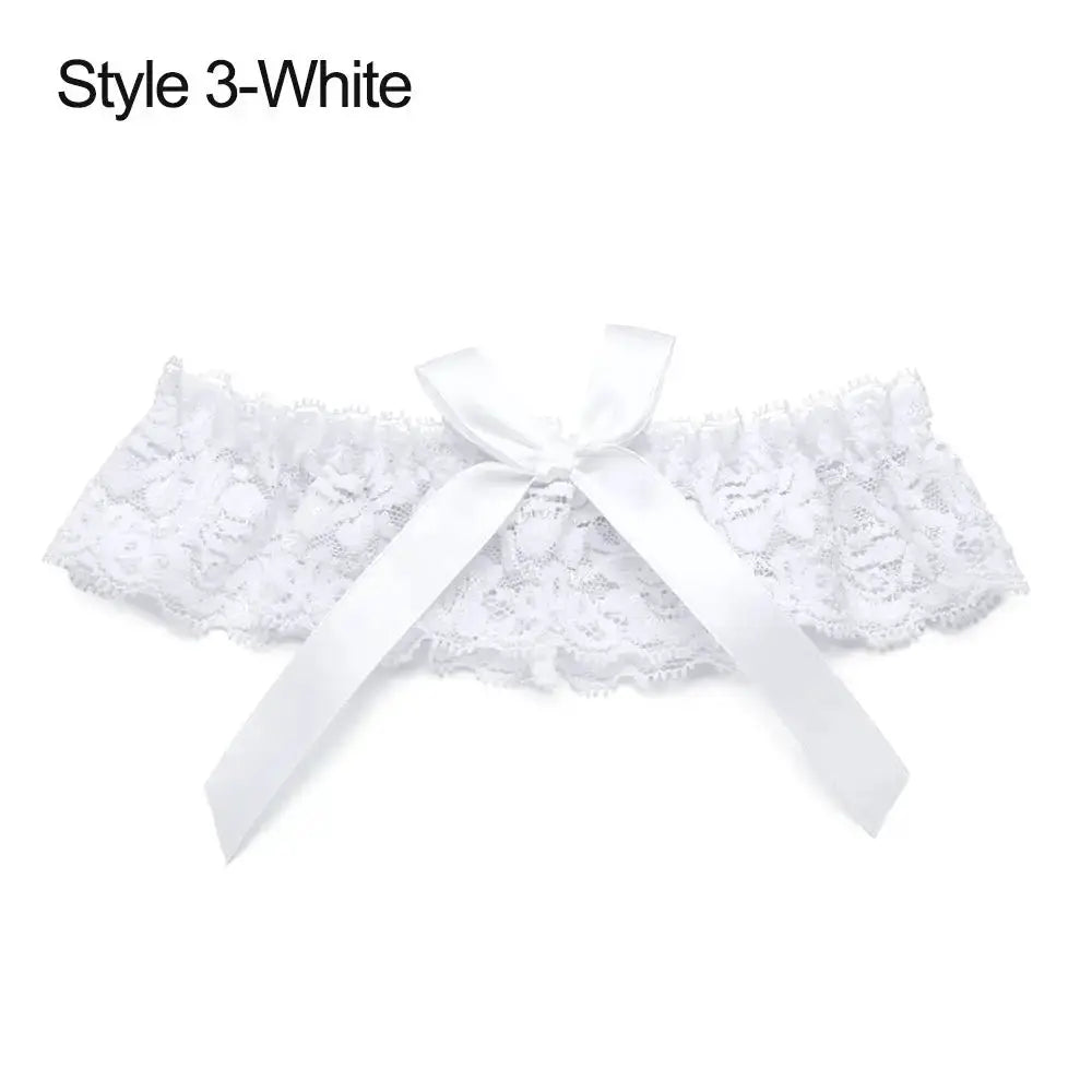 LaceLux Garter Belt Leg Ring With Elegant Elastic Polyester Lace Bowknot For Wedding And Cosplay