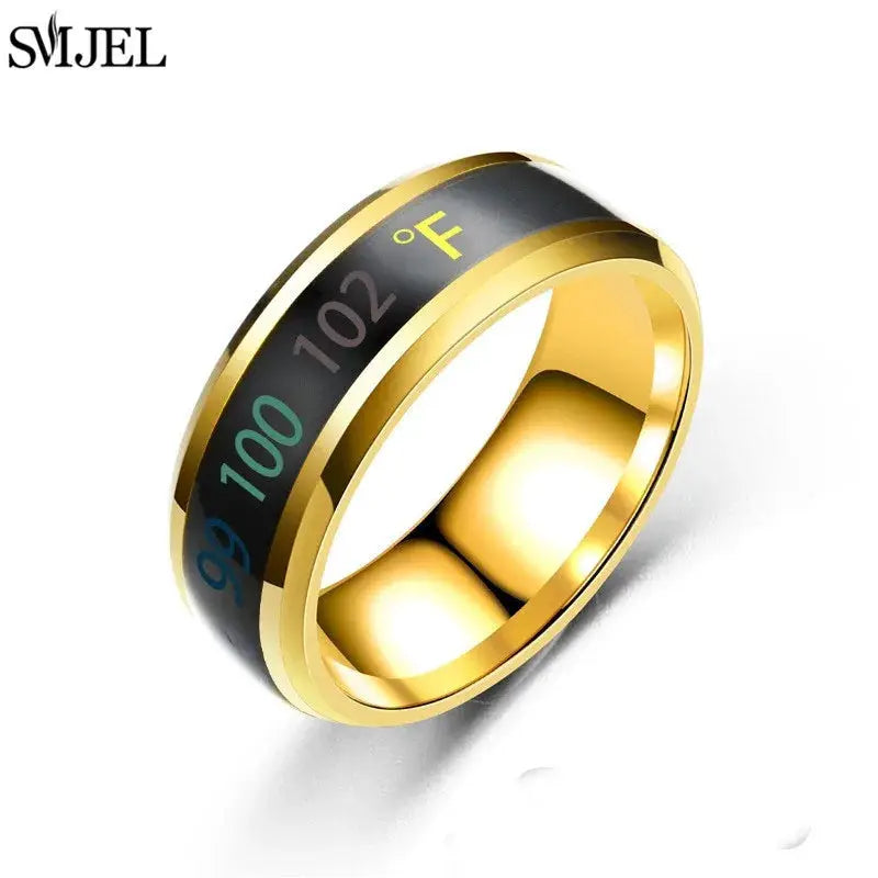 Smart Stainless Steel Sensor Body Temperature Ring With Real Time Display For Couples Multifunctional Monitoring