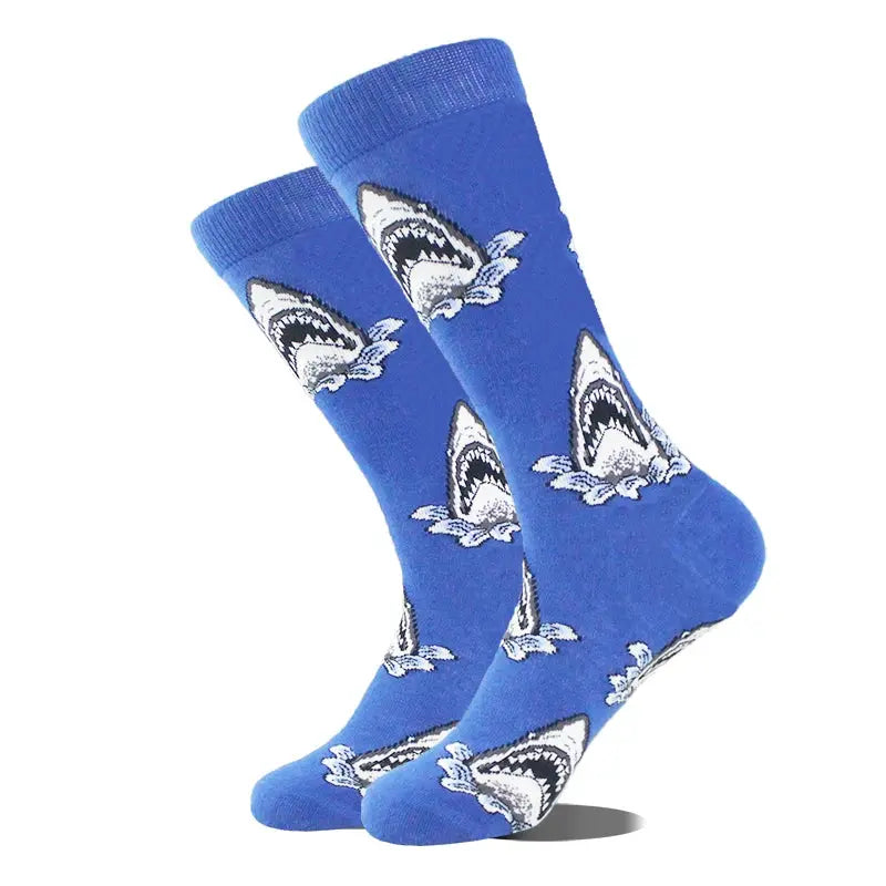 Cotton Happy Funny Socks For Men Women Unisex Crew Socks Alien Planet Shark Dinosaur Novelty Design