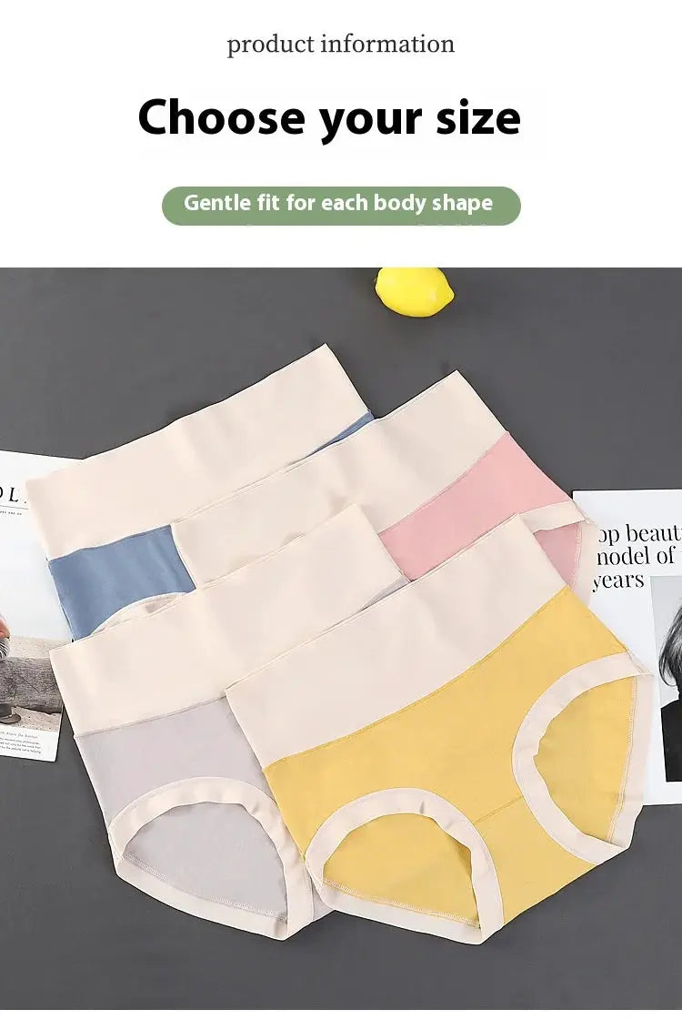 Women's panties 6-pack modal high-waisted tummy-tuck triangle style in pastel colors