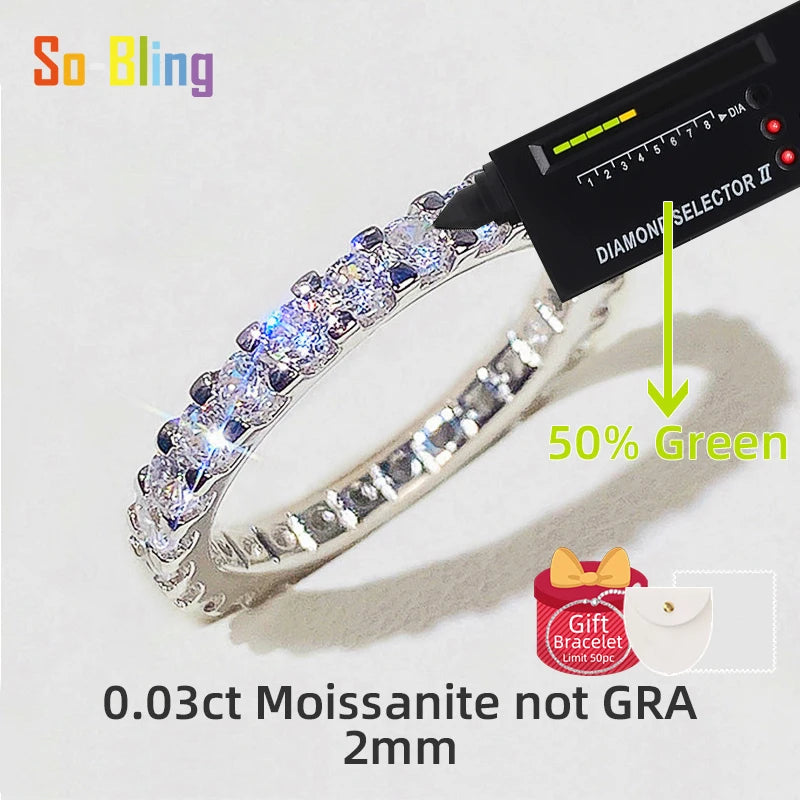So-Bling S925 sterling silver ring with cubic zirconia, 2mm band