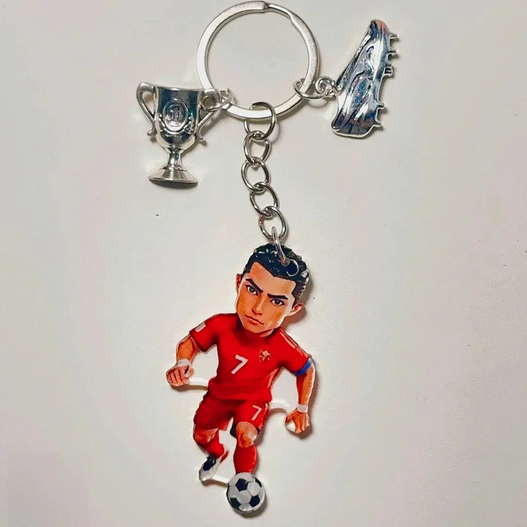 2D Ronaldo Keychain Cristiano Football Pendant Flat Acrylic Ornament