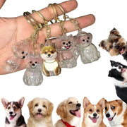 Transparent Dog Hair Storage Pendant Keychain For Memorial Keepsake DIY Fur Bottle For Pet Lovers