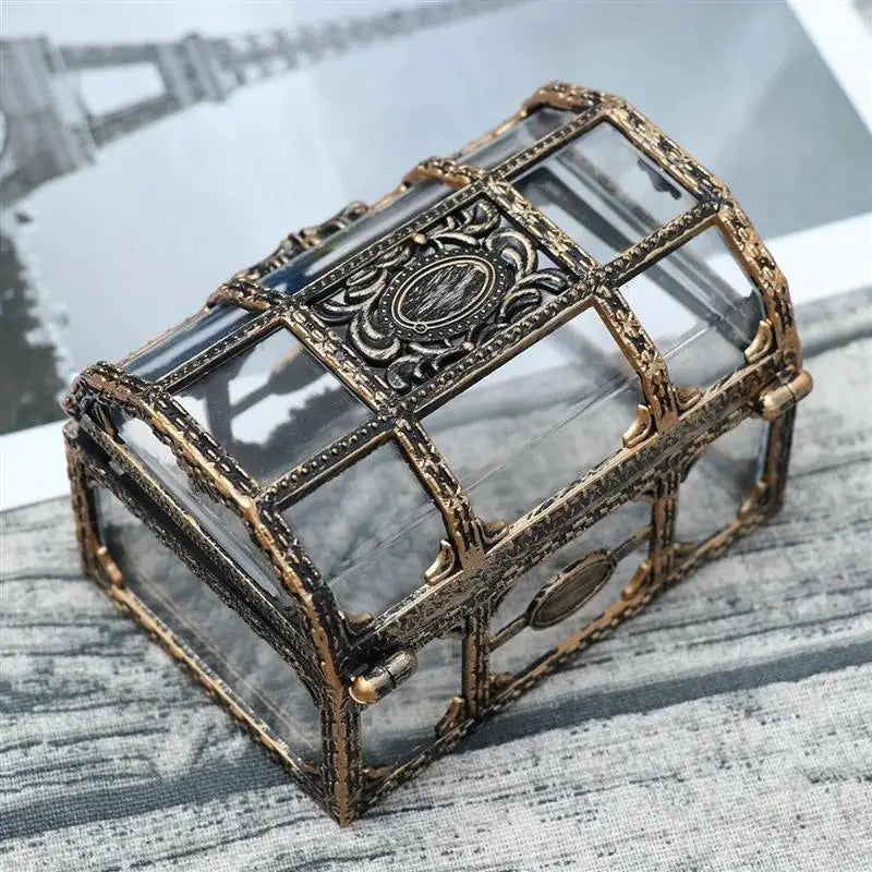 Transparent Plastic Pirate Treasure Box Crystal Gem Jewelry Box Storage Organizer Chest For Jewelry And Trinkets