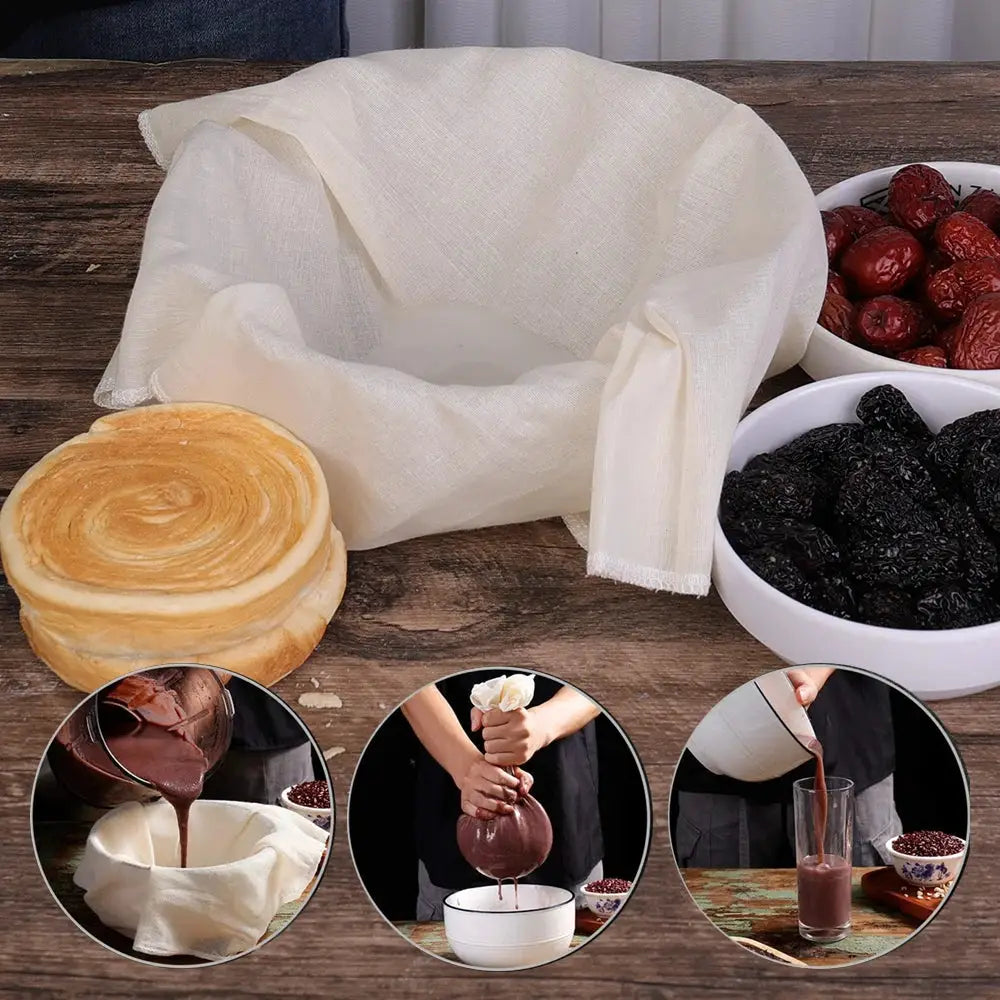 Reusable Nut Milk Bag Made From Unbleached Cotton Cheesecloth For Cheese Yogurt Tofu Filtration And Fine Mesh Straining