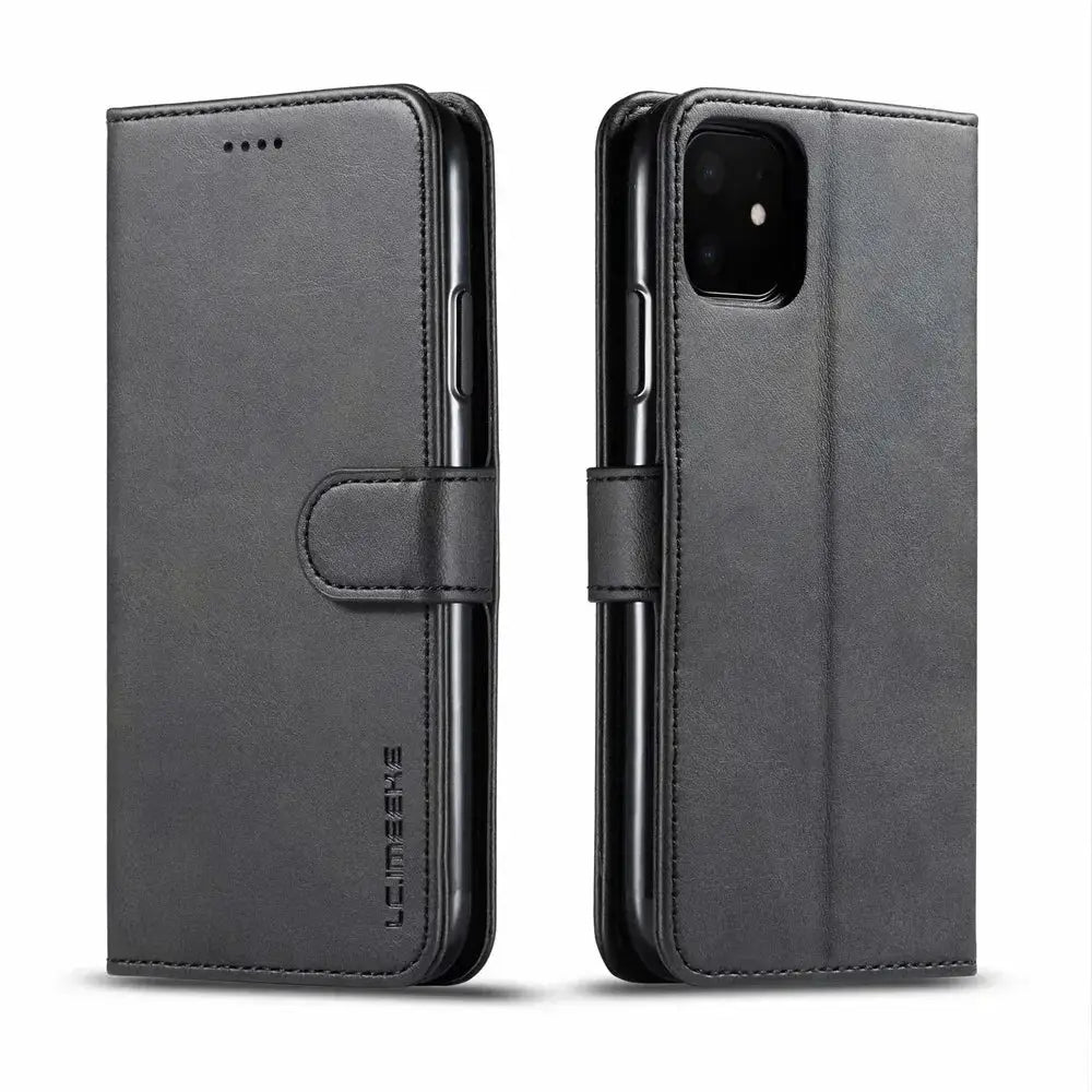LuxWallet Leather Wallet Case For IPhone All Models With Card Slot Flip Cover And TPU Inner Protection