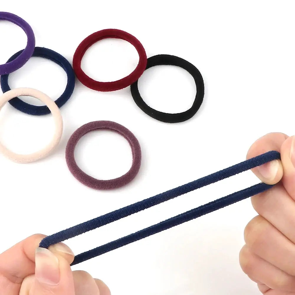 NovaHair 50 Pcs Mixed Colors Hair Bands 4 Cm Elastic Hair Ties Ponytail Holders Gentle Hold For Everyday Ponytails