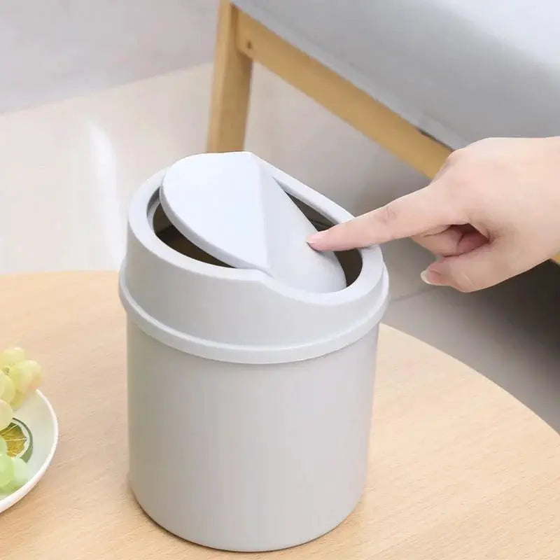 Mini Desktop Bin With Flip Lid Small Trash Can For Desk Bedroom Home Office Storage Box