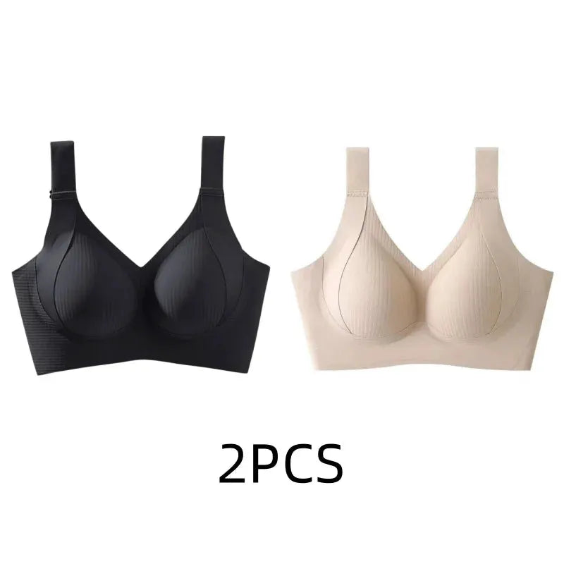 Simples Market seamless wireless bra 2-pack in black and nude