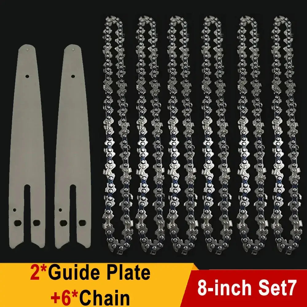 8 Inch Electric Chainsaw Bar Replacement One Quarter Inch Pitch With 22 Knives And 45 Link Chain For Garden Tools