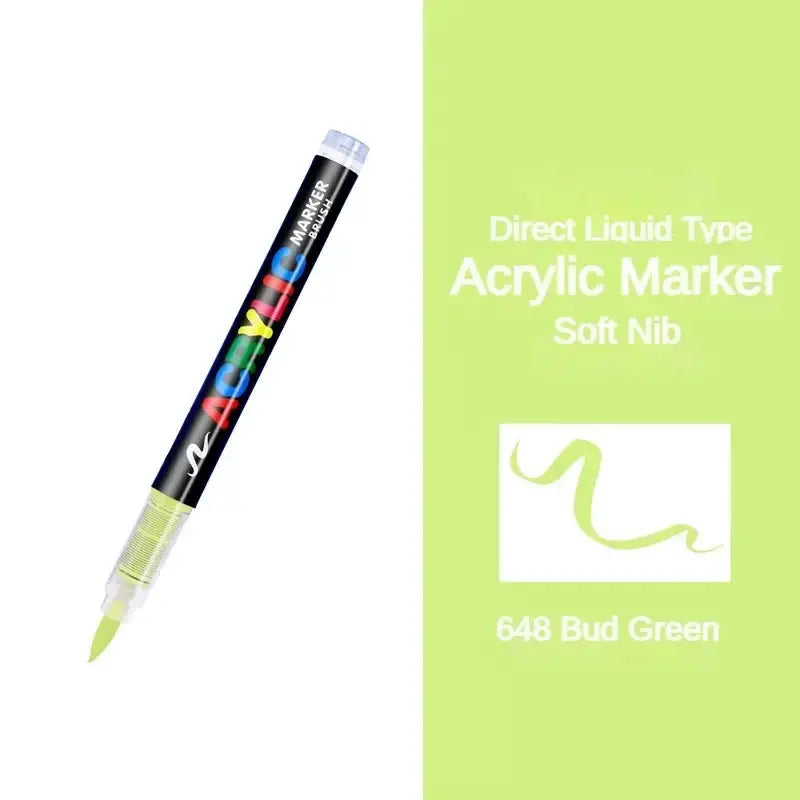 Acrylic marker pen by GUANGNA, lime green direct-liquid marker with a soft nib
