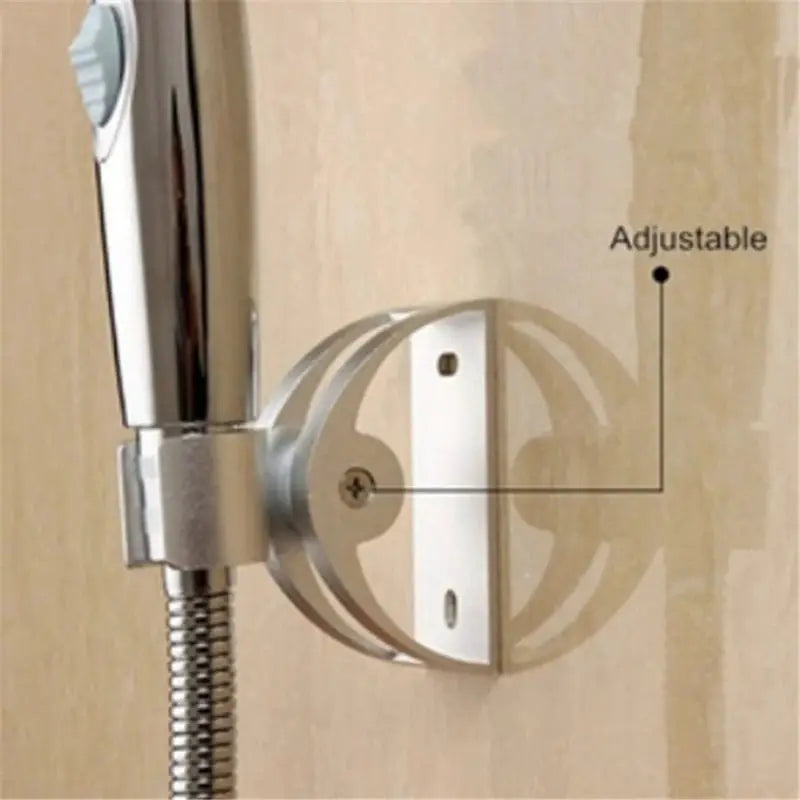 Adjustable hand shower holder with suction cup in silver-plated metal by Simples Market, bathroom accessory