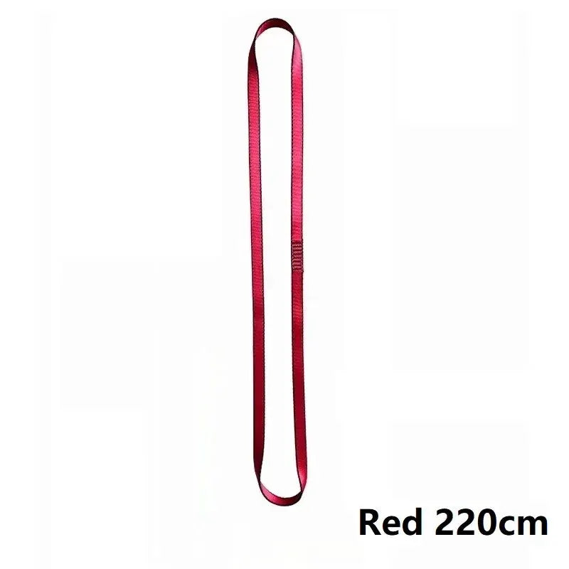 Rock climbing sling belt, red 220cm, high-strength polyester, outdoor professional gear by Simples Market