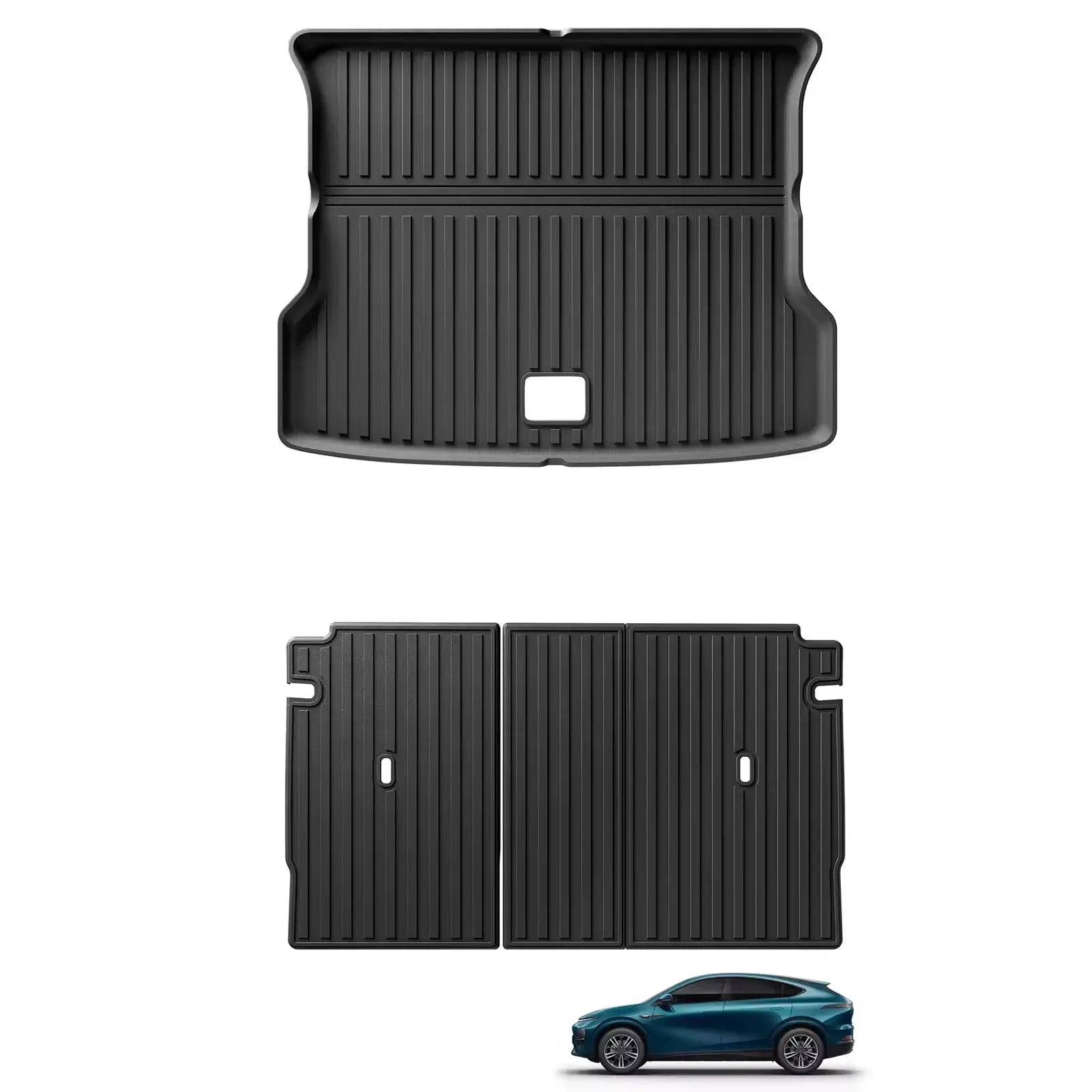 LUCKEASY 4-piece black TPE trunk liner and floor mats for Xpeng G6 (2023–2025), Simples Market