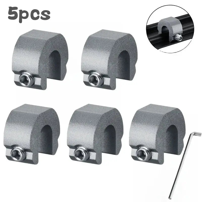 Simples Market 5pcs aluminum alloy window lock stoppers for sliding sash; gray metal clamps with screw and hex key