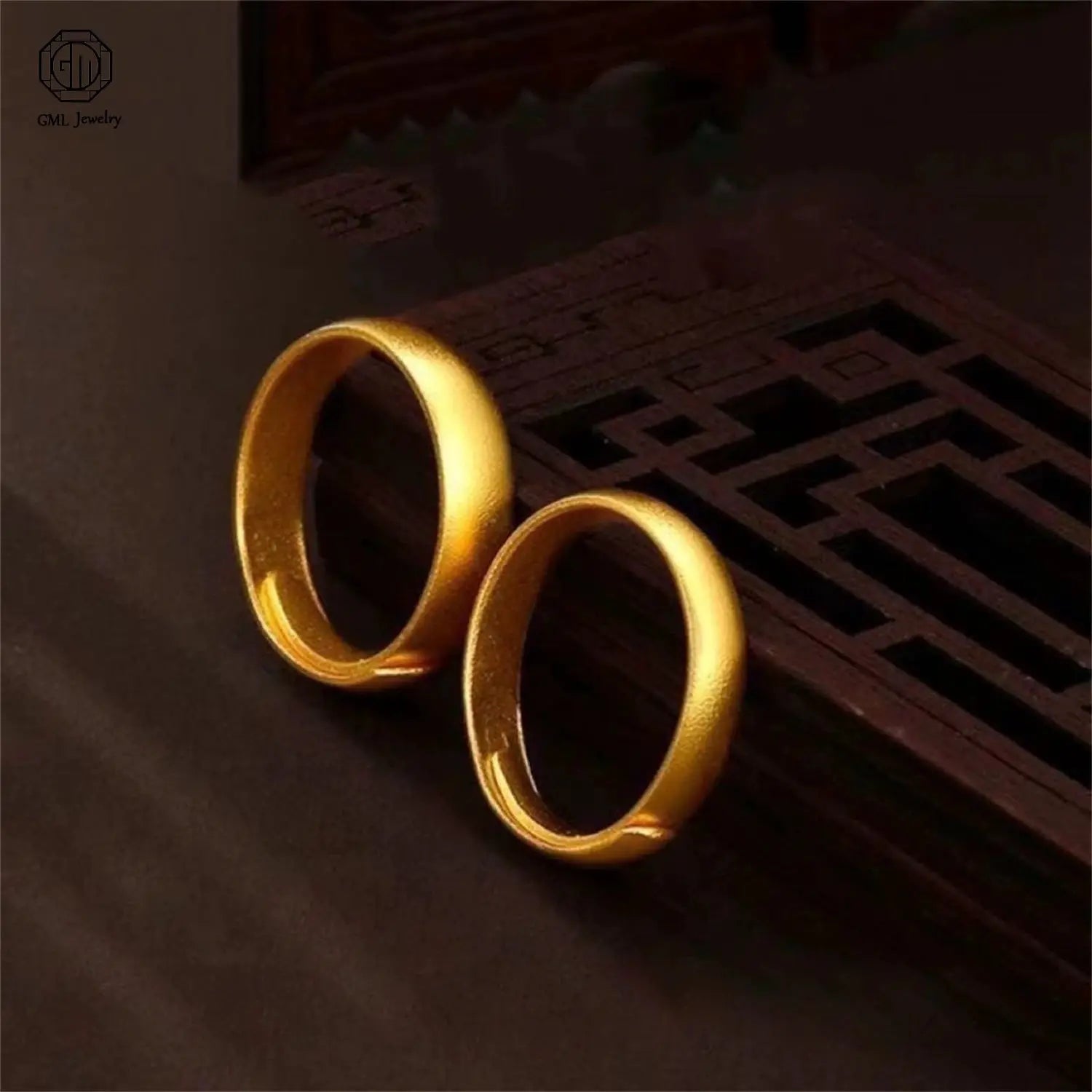 Sand Gold Adjustable Ring Matte Wide Band Openable Fade Resistant Unisex Jewelry Minimalist Gift For Couples