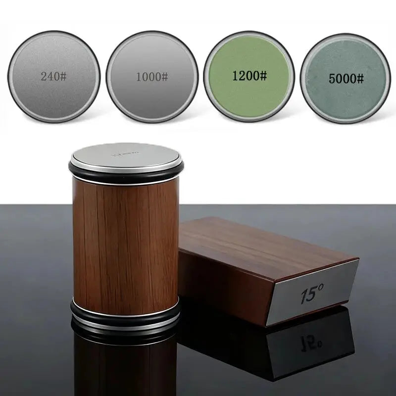 Rolling Knife Sharpener Magnetic Knife Holder With Diamond Sharpening Stone And 15 And 20 Degree Angles Accessory Set