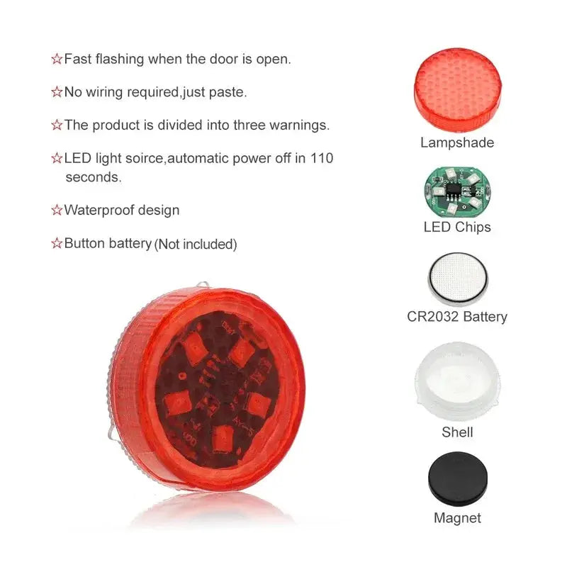 Universal LED Car Door Opening Safety Light Magnetic Sensor Anti Collision Strobe Alarm 1 2 4 Pack