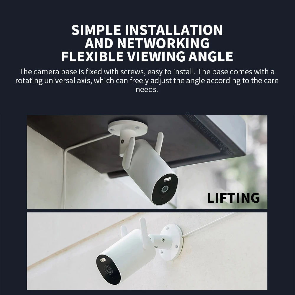 Xiaomi Mijia AW300 outdoor security camera, white cylindrical, IP66 2K full-color night vision, WiFi MiHome app