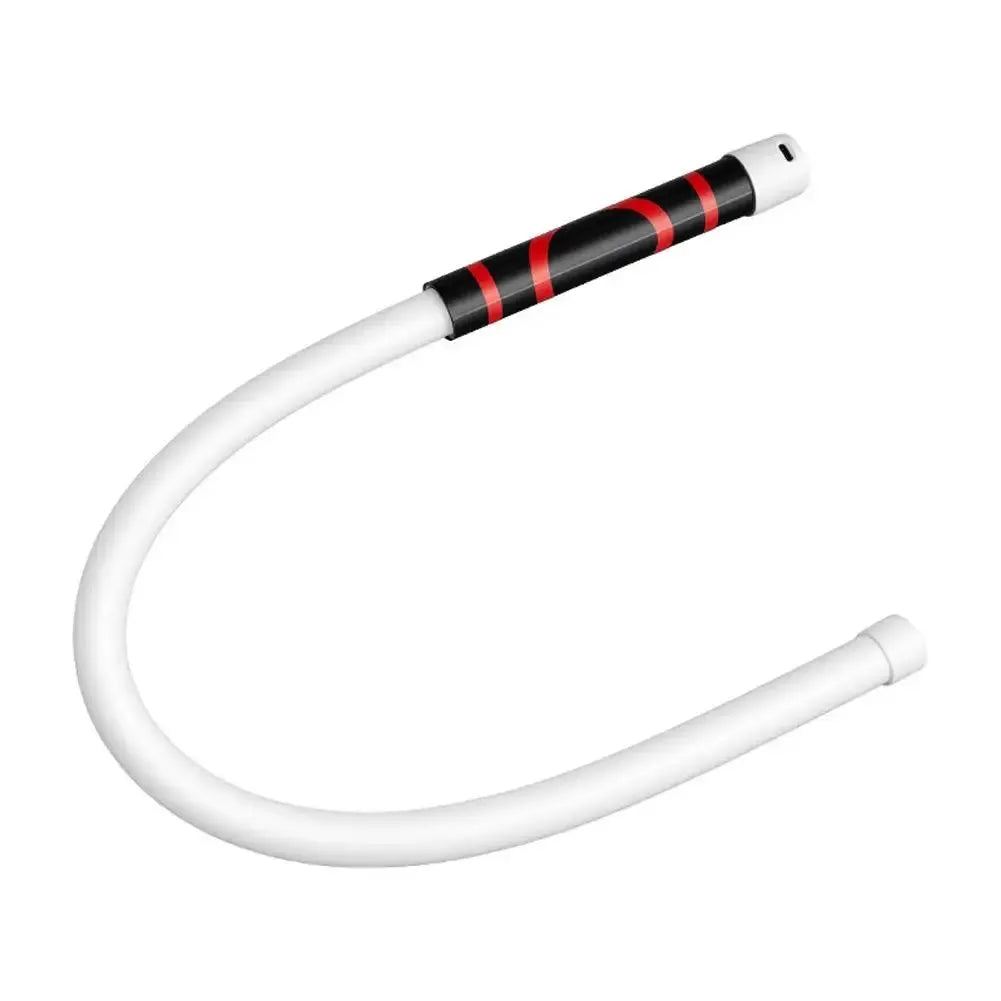 73cm flexible LED work light flashlight; white gooseneck with black/red grip, rechargeable, for mechanic car repairs.
